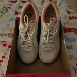 Ryka Chic White and Pink Sneakers for Women